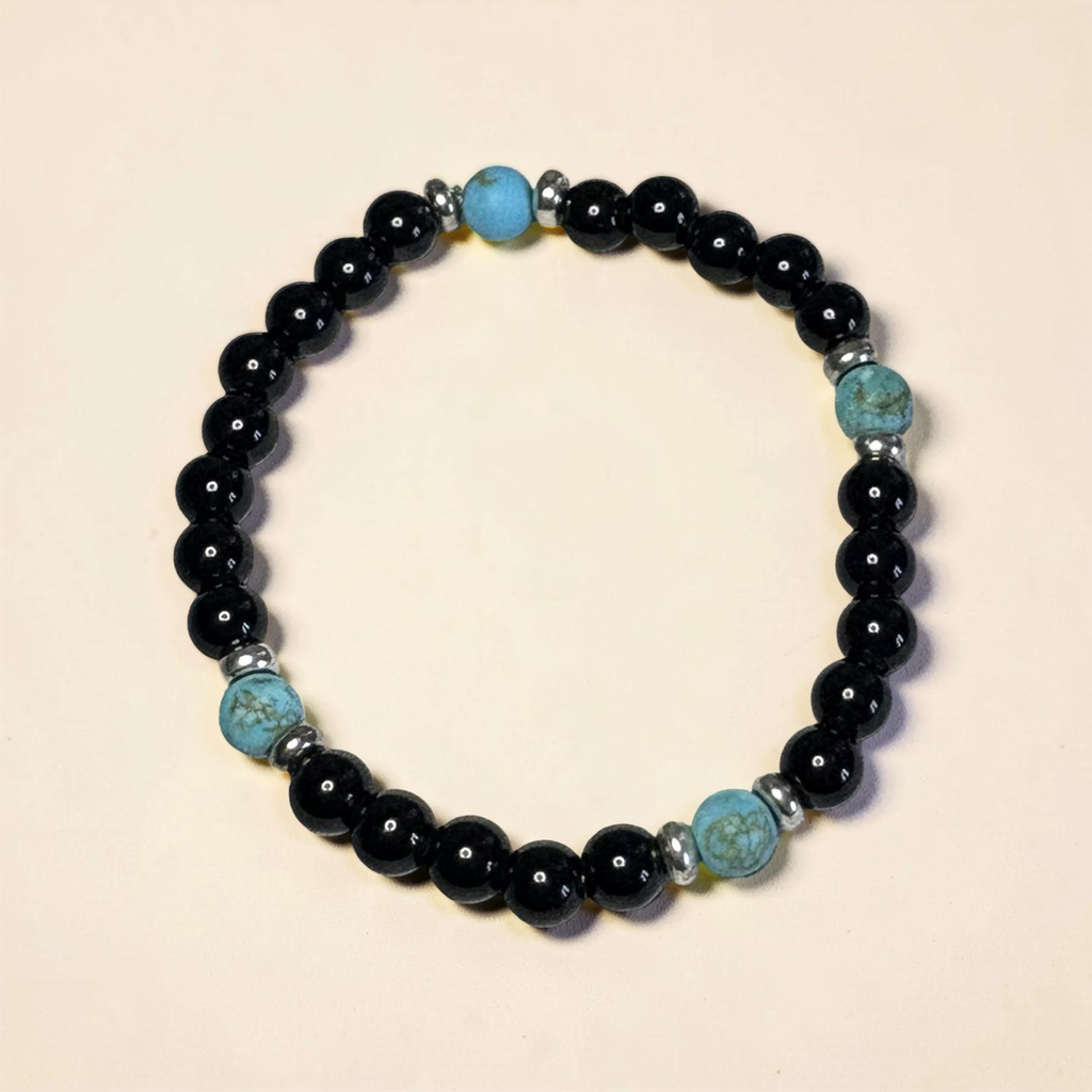 Grounding onyx and howlite unisex bracelet