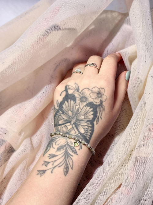 Calming Frosted heart Labradorite bracelet