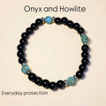 Howlite and Onyx unisex bracelet
